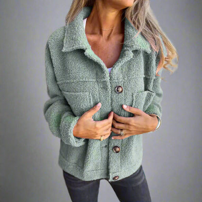 Adèle | Veste en Tissu Sherpa à Col à Revers pour Élégance et Chaleur lunnav